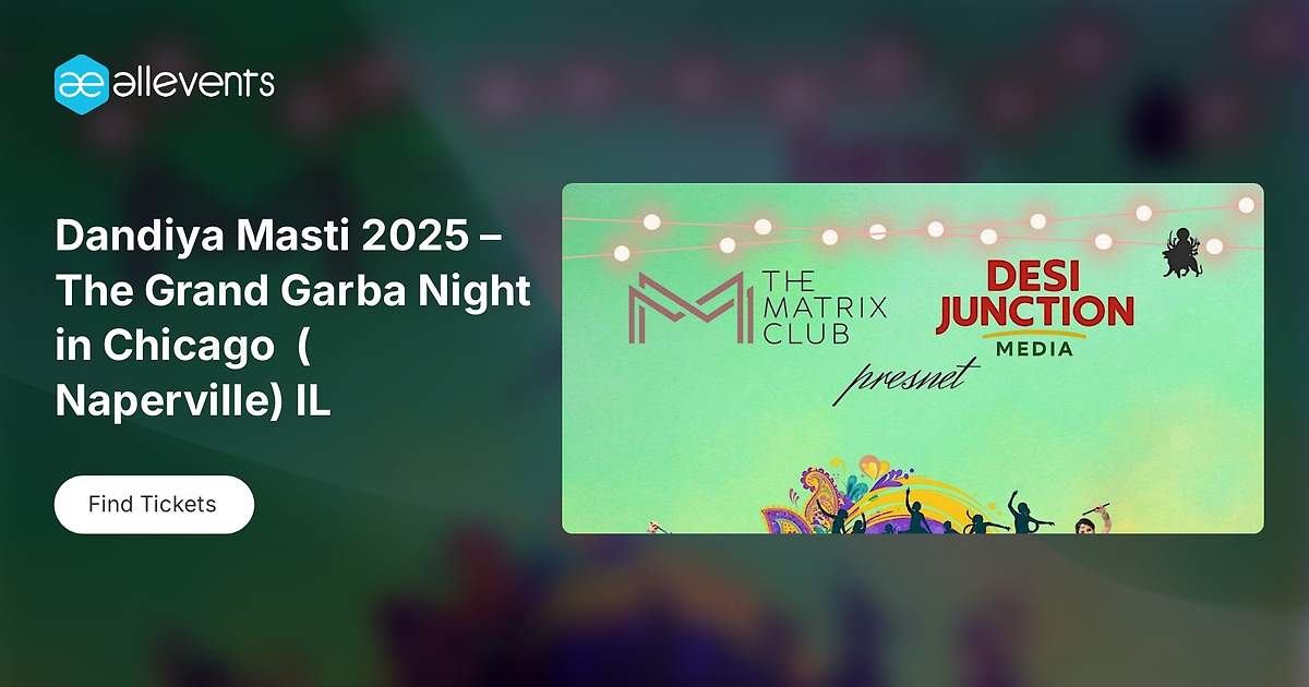 Experience the excitement of Dandiya Masti 2025, the grand Garba night in Naperville, IL.